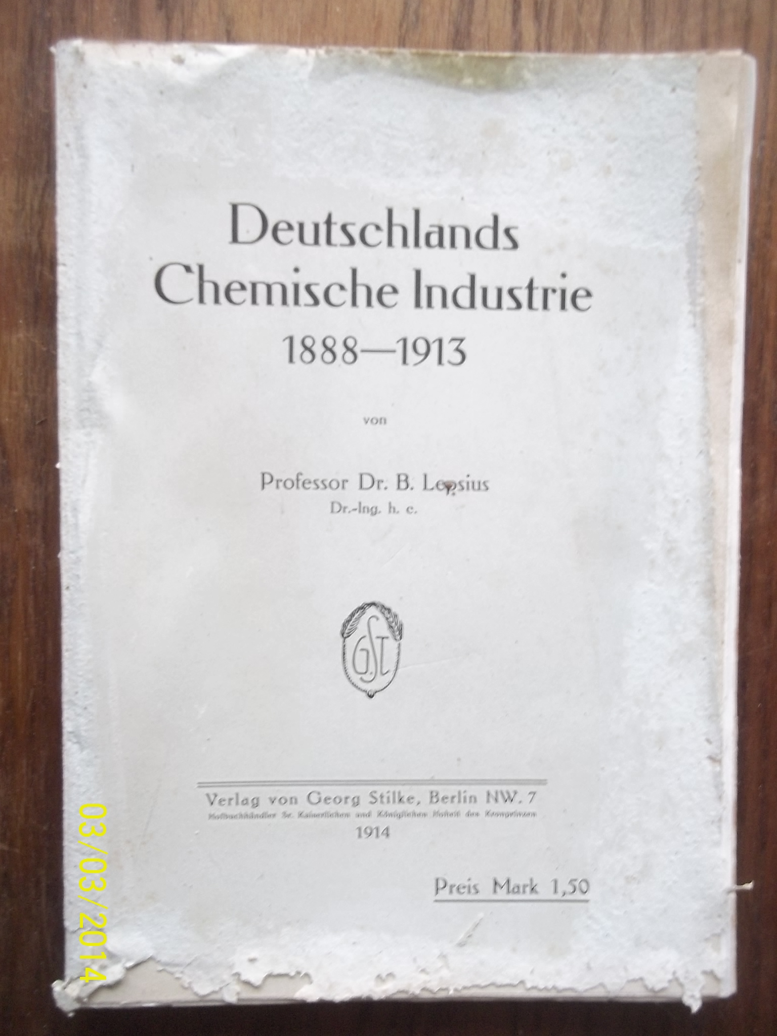 zobrazit detail knihy Lepsius, B: Deutschlands Chemische Industrie 1888 
