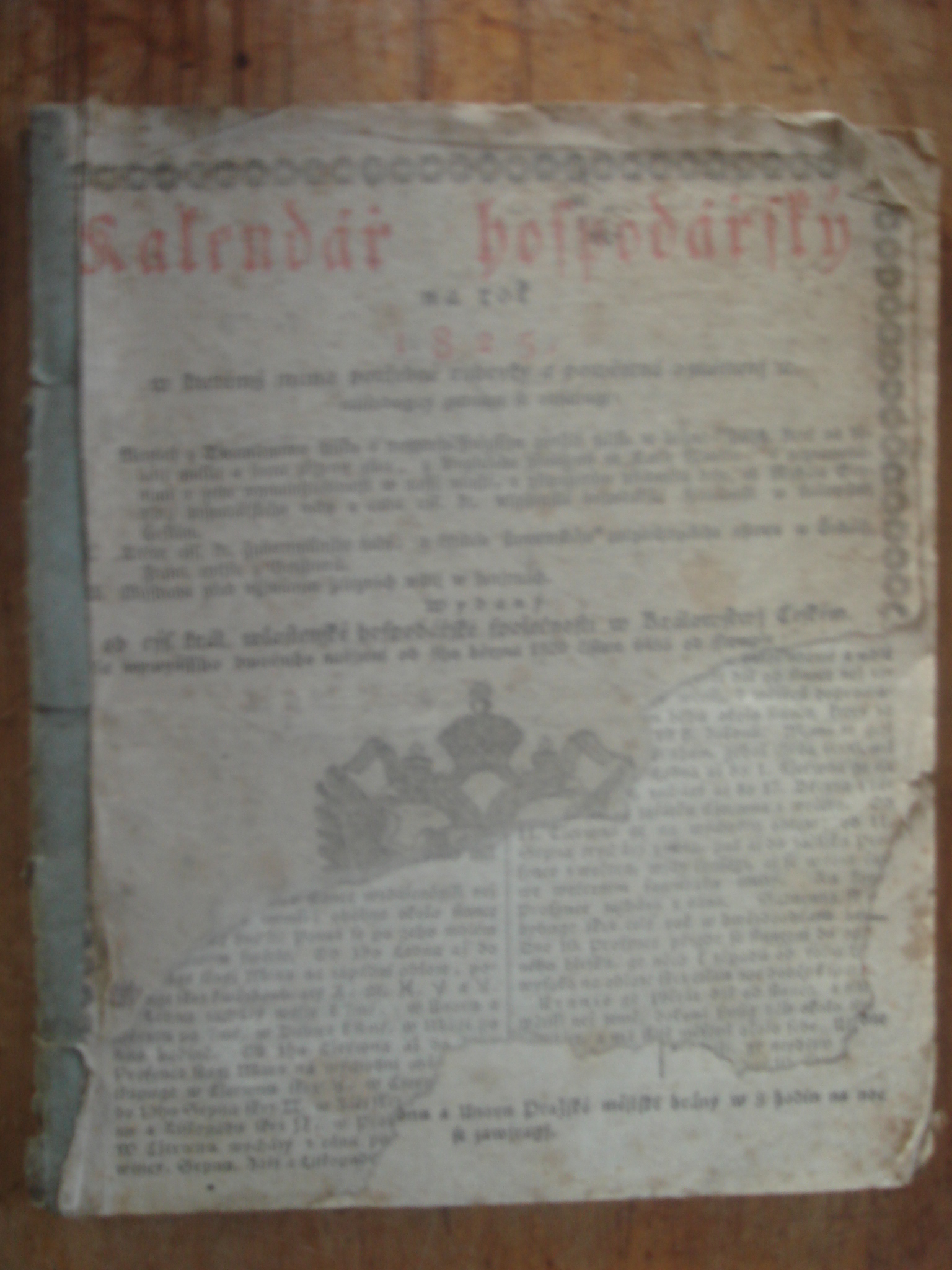 zobrazit detail knihy Kalendář hospodářský na rok 1825