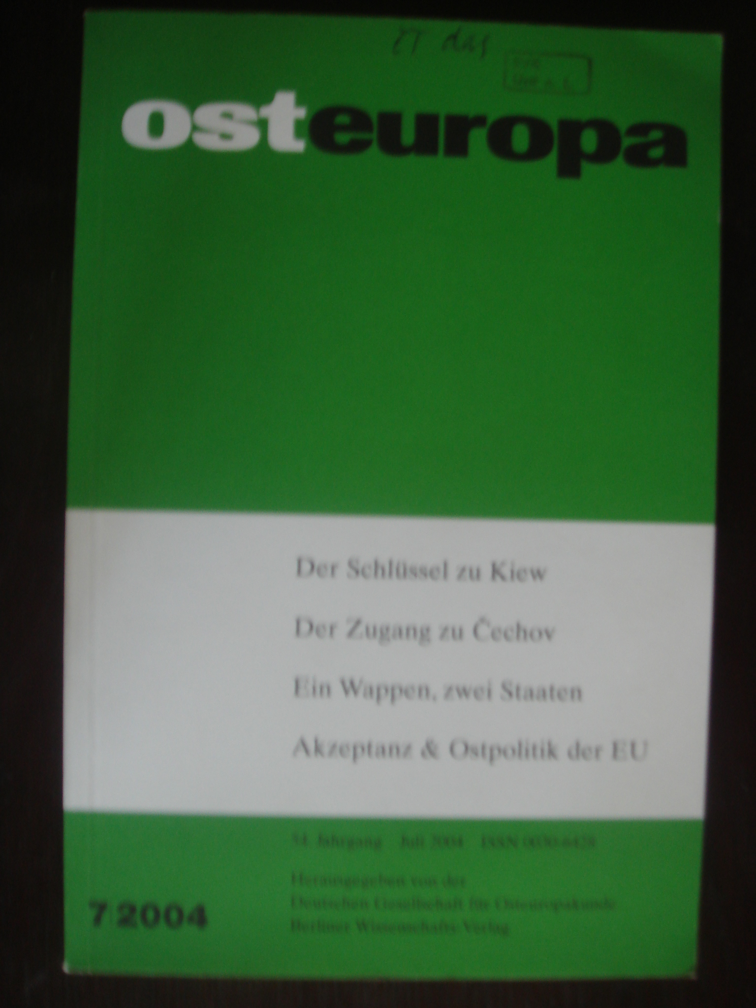 zobrazit detail knihy Osteuropa 7-2004